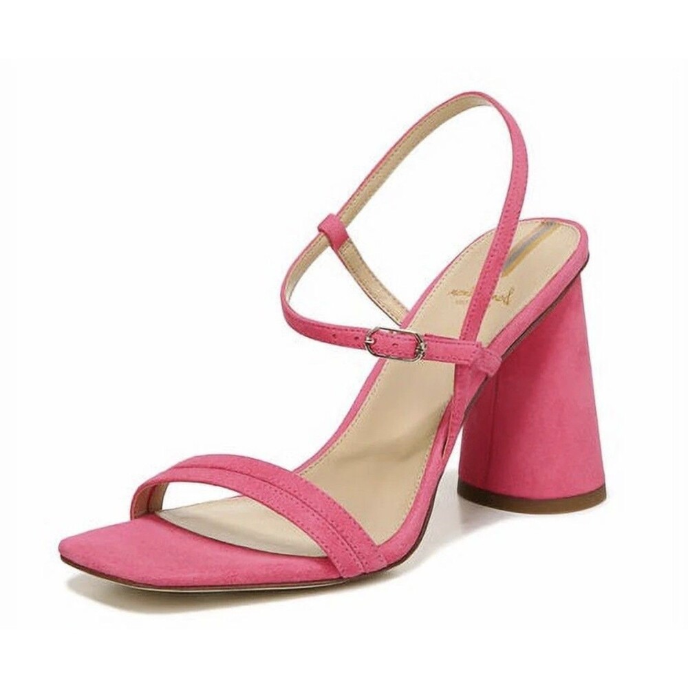 Sam Edelman Kia Dahlia Pink Suede Block Heel Sandals Women's 7 M